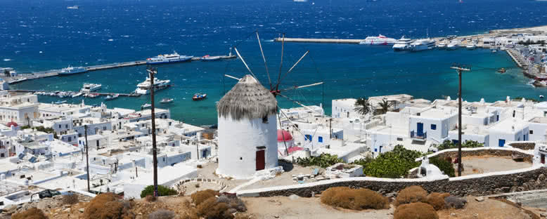 Ada Manzarası ve Yel Değirmeni - Mykonos