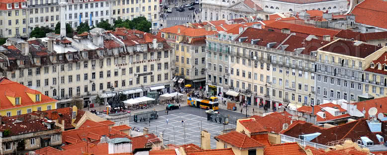 Praca Da Figueira ve Tarihi Merkez - Lizbon
