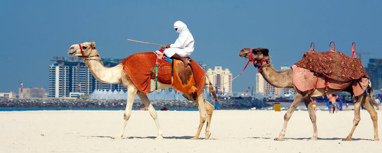 Jumeirah Plajı ve Deve Sürücüsü - Dubai