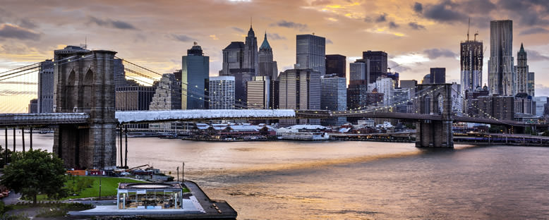 Günbatımında Şehir Manzarası - New York