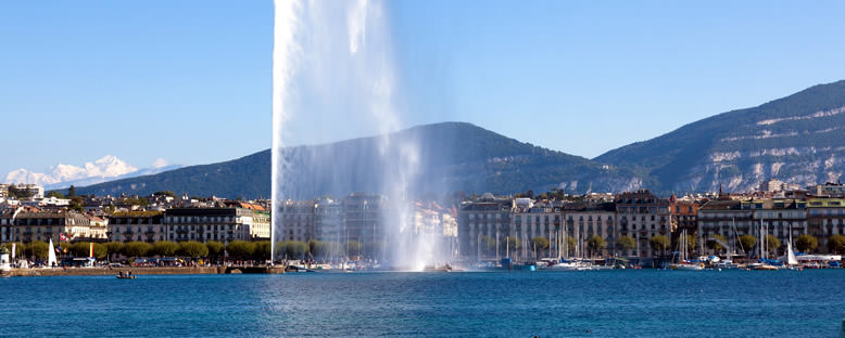 Şehir Manzarası ve Jet d'Eau - Cenevre