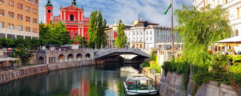 Nehir ve Kilise Manzarası - Ljubljana